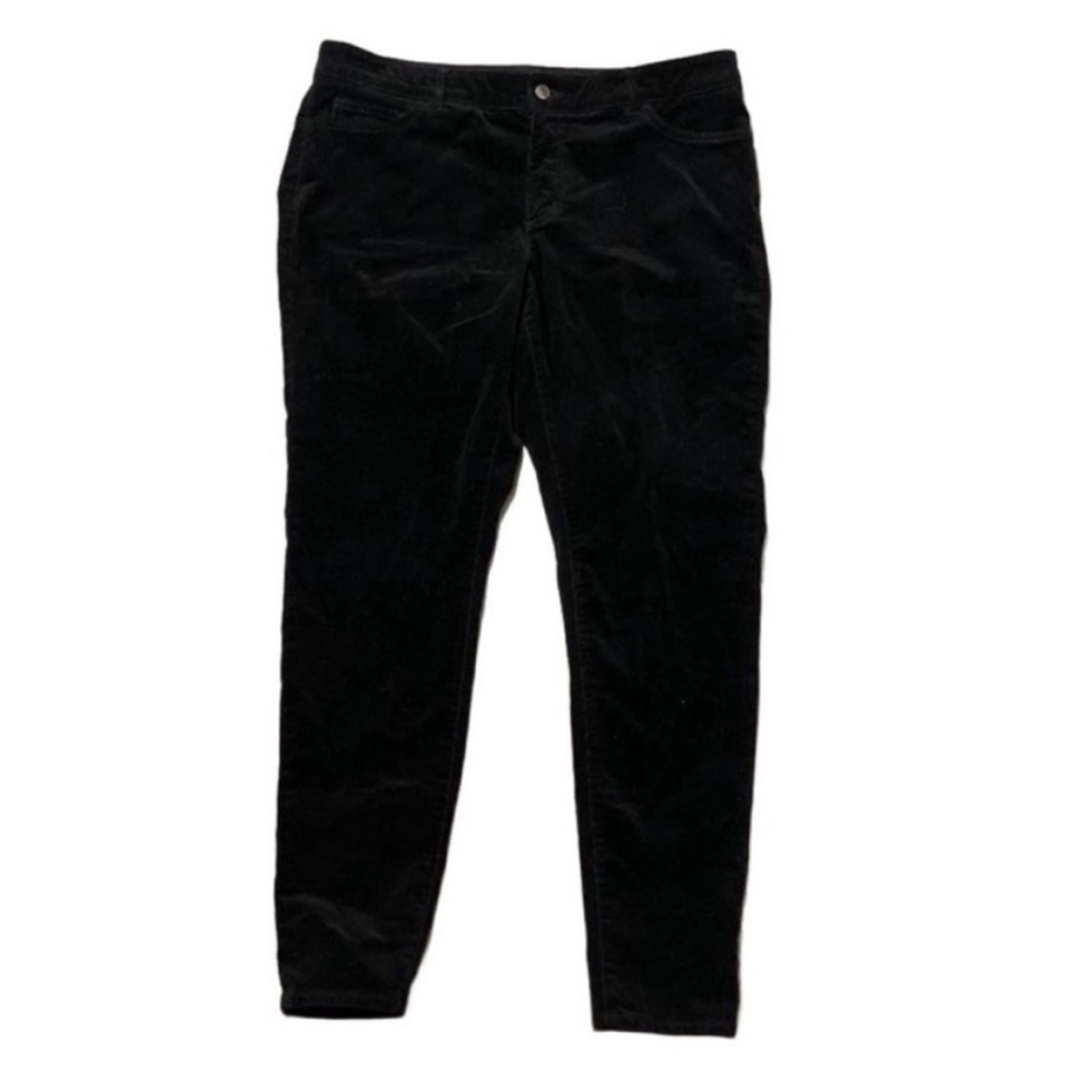 Chaps womens 16w mid rise velvet pants vintage look 70s mid rise minimalist chic